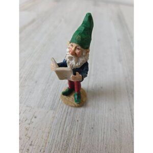Vintage elf reading Santa figurine village Xmas cute‎ unique